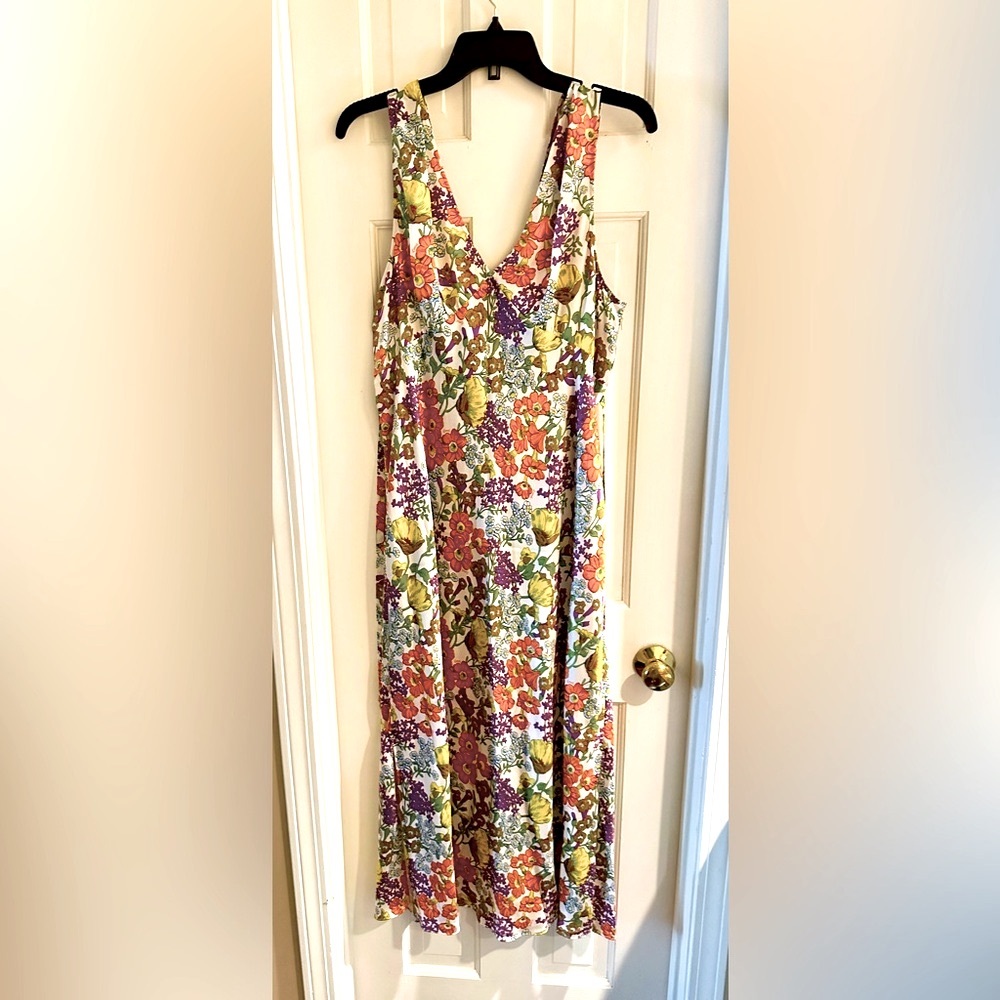 Coach Womens 100 % silk  summer Midi Dress xl NWT spring summer XL